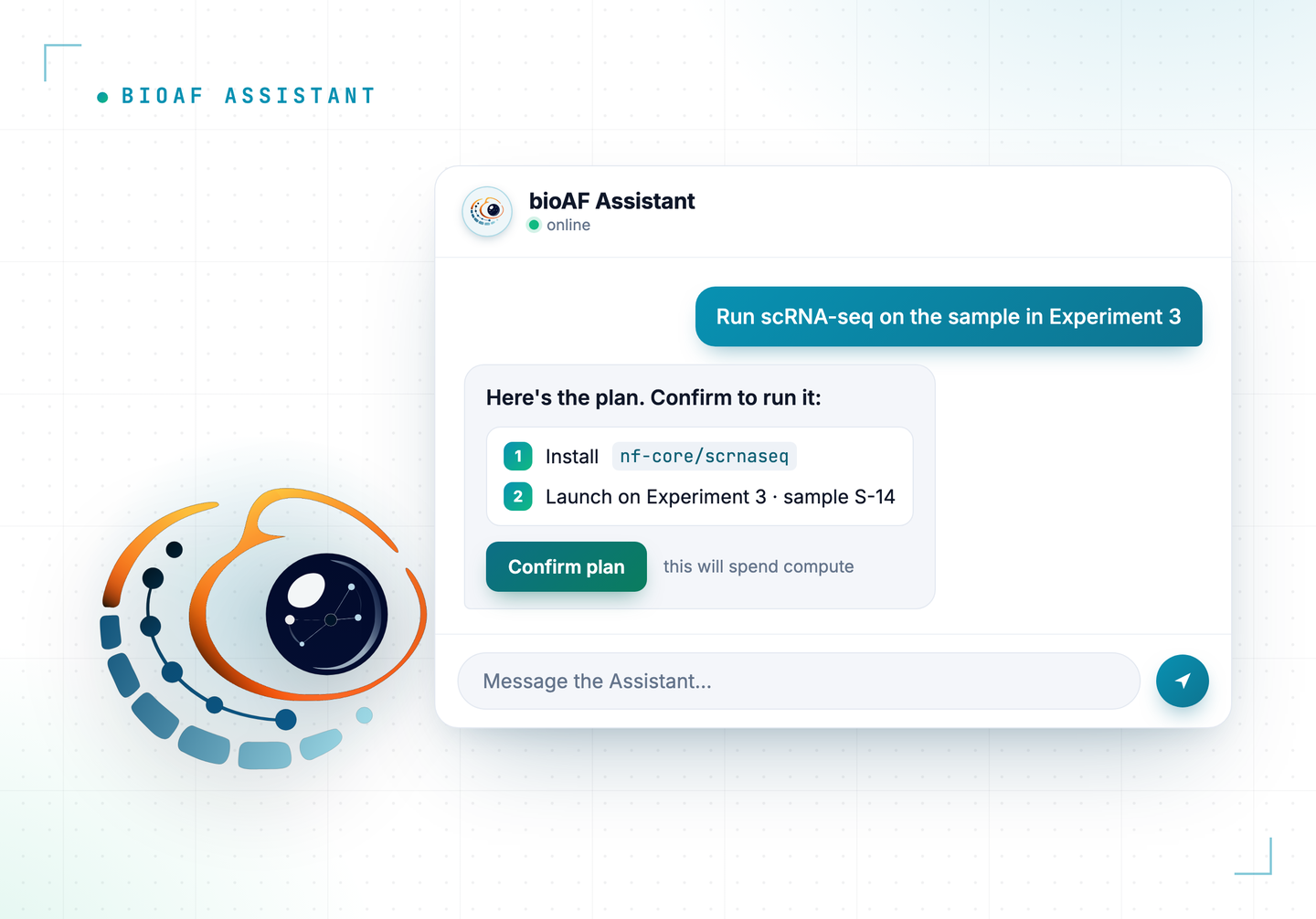 Meet the bioAF Assistant: run pipelines by describing what you want